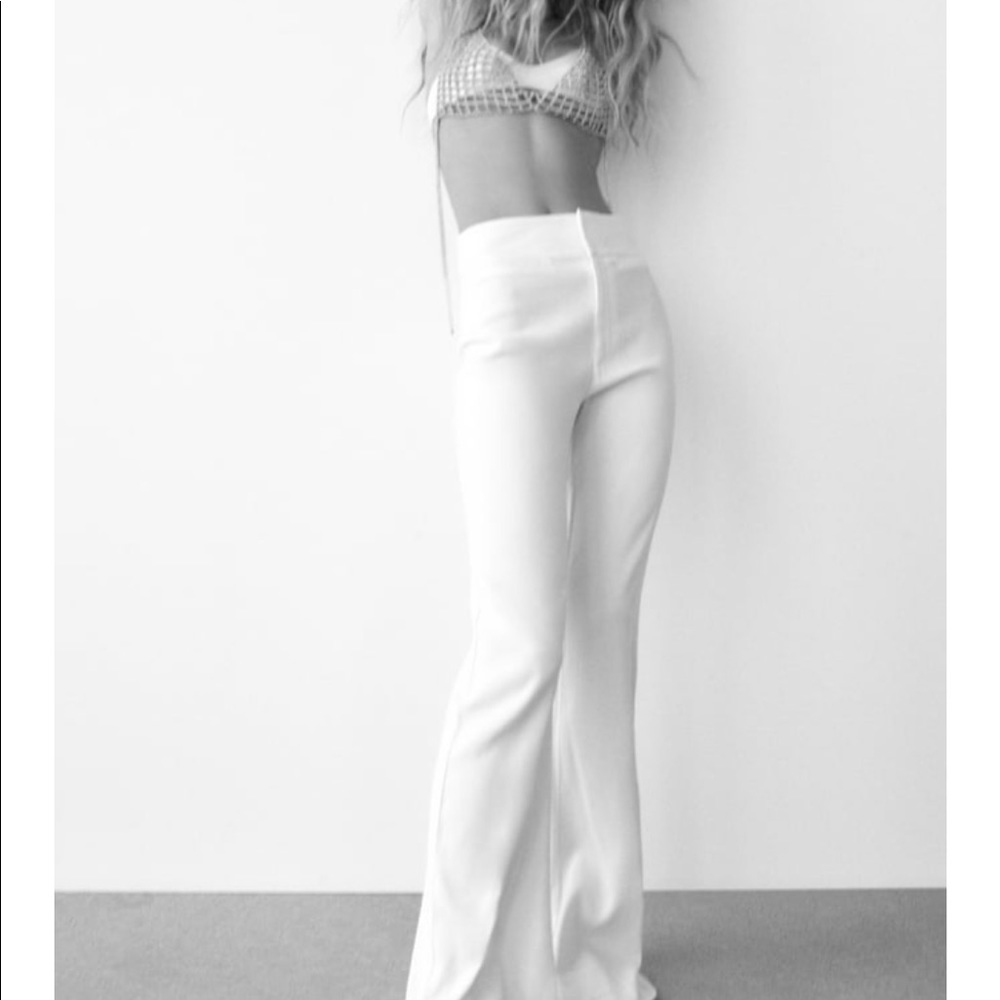 BNWT Zara Satin Effect Flare Pant